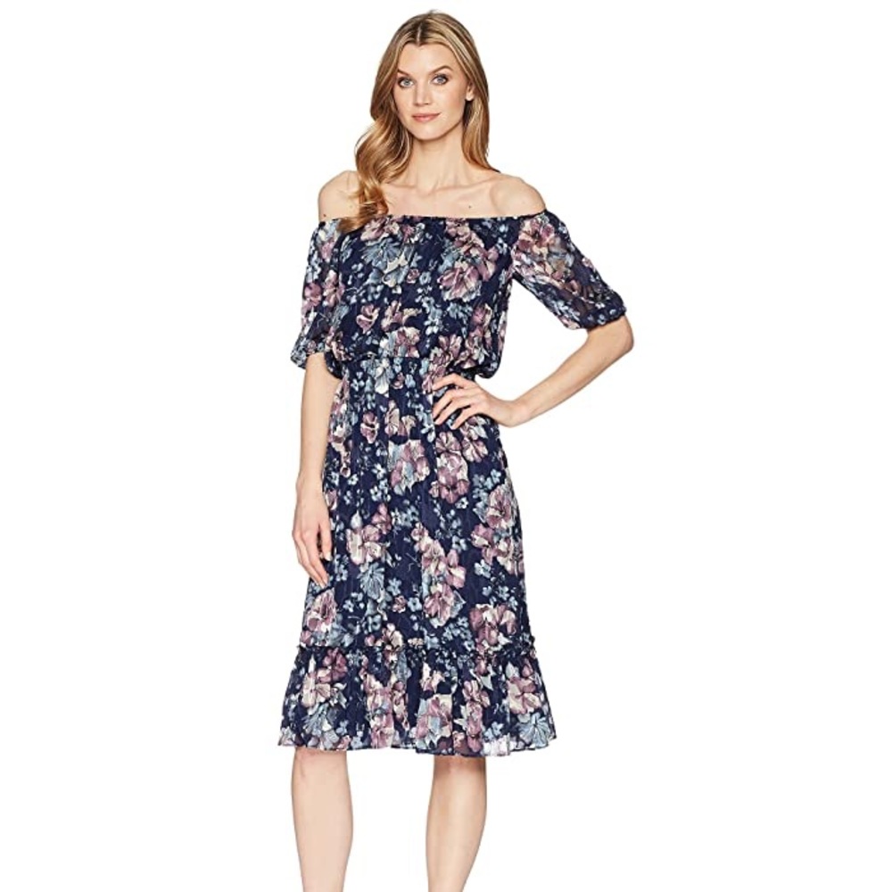 🏷 NWT Adrianna Papell Off shoulder Floral Dress🏷